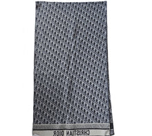 DIOR BLUE OBLIQUE CASHMERE SHAWL/WRAP