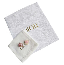 CHRISTIAN DIOR PINK GLASS PETIT CD BAROQUE STUD EARRINGS