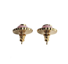 CHRISTIAN DIOR PINK GLASS PETIT CD BAROQUE STUD EARRINGS