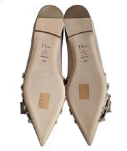 DIOR DUSTY PINK FRINGED GROSGRAIN ADIORABLE FLATS (39.5)