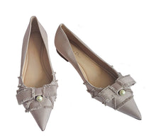 DIOR DUSTY PINK FRINGED GROSGRAIN ADIORABLE FLATS (39.5)