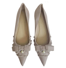 DIOR DUSTY PINK FRINGED GROSGRAIN ADIORABLE FLATS (39.5)