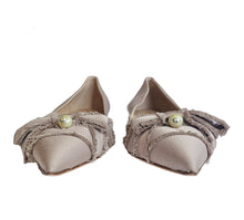 DIOR DUSTY PINK FRINGED GROSGRAIN ADIORABLE FLATS (39.5)