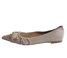 DIOR DUSTY PINK FRINGED GROSGRAIN ADIORABLE FLATS (39.5)