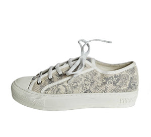 DIOR WALK’N’DIOR BEIGE/GREY EMBROIDERED SNEAKERS (39)