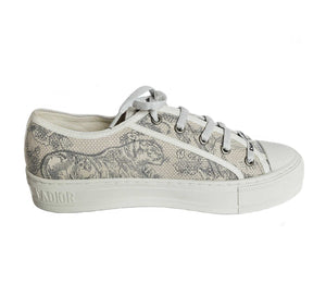 DIOR WALK’N’DIOR BEIGE/GREY EMBROIDERED SNEAKERS (39)