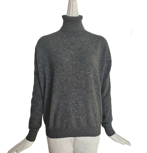 DUVETICA GRAY NIMUE TURTLENECK CASHMERE SWEATER (40)