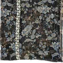 DRIES VAN NOTEN BLACK EMBELLISHED FLORAL SILK LONG SCARF