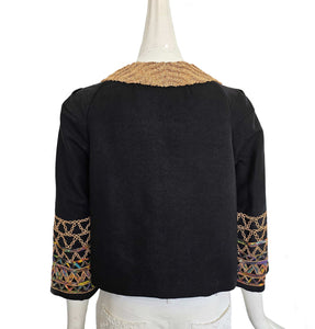 DRIES VAN NOTEN BLACK EMBELLISHED JACKET (38)