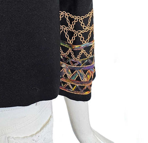 DRIES VAN NOTEN BLACK EMBELLISHED JACKET (38)