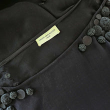 DRIES VAN NOTEN BLACK SHEER BLOUSE WITH BUTTON APPLIQUES (S)