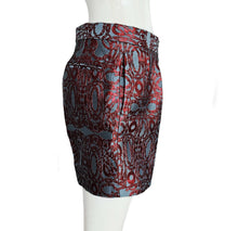 DRIES VAN NOTEN BLUE/RED BROCADE SHORTS (36)