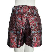 DRIES VAN NOTEN BLUE/RED BROCADE SHORTS (36)