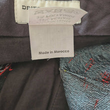 DRIES VAN NOTEN BLUE/RED BROCADE SHORTS (36)