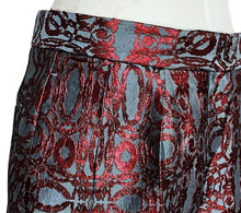DRIES VAN NOTEN BLUE/RED BROCADE SHORTS (36)
