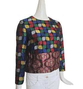 DRIES VAN NOTEN MULTI COLOR BROCADE3 TOP (36)