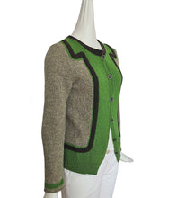 DRIES VAN NOTEN GREEN COLORBLOCK CARDIGAN (S)