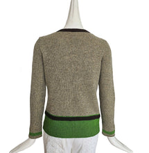 DRIES VAN NOTEN GREEN COLORBLOCK CARDIGAN (S)