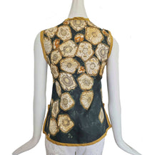 DRIES VAN NOTEN TEAL/MUSTARD FLORAL VEST (36)