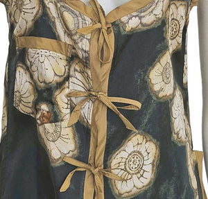 DRIES VAN NOTEN TEAL/MUSTARD FLORAL VEST (36)