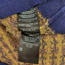 DRIES VAN NOTEN PURPLE/YELLOW JACQUARD SHORT SLEEVES SWEATER (XS)