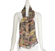 DRIES VAN NOTEN CASHMERE AND SILK MULTICOLOR LONG SCARF