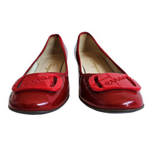 SALVATORE FERRAGAMO RED PATENT LEATHER MY CHARM PUMPS SHOES (6.5)