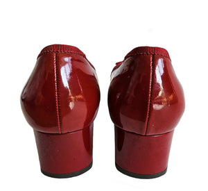 SALVATORE FERRAGAMO RED PATENT LEATHER MY CHARM PUMPS SHOES (6.5)