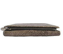 FURLA BROWN PYTHON TRI-FOLD WALLET