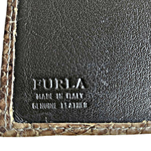 FURLA BROWN PYTHON TRI-FOLD WALLET