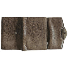 FURLA BROWN PYTHON TRI-FOLD WALLET