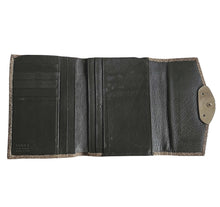 FURLA BROWN PYTHON TRI-FOLD WALLET