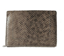 FURLA BROWN PYTHON TRI-FOLD WALLET