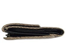 FURLA BROWN PYTHON TRI-FOLD WALLET