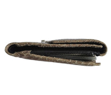 FURLA BROWN PYTHON TRI-FOLD WALLET