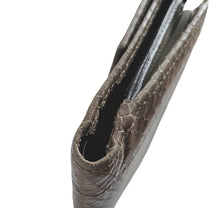 FURLA BROWN PYTHON TRI-FOLD WALLET