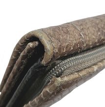 FURLA BROWN PYTHON TRI-FOLD WALLET