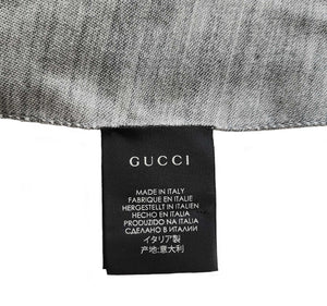 GUCCI GRAY GG JACQUARD CONTRAST SCARF/WRAP