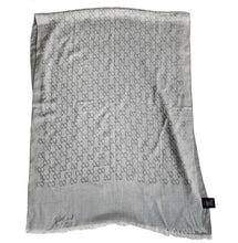 GUCCI GRAY GG JACQUARD CONTRAST SCARF/WRAP