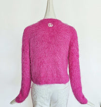 GUCCI PINK BRUSHED WOOL CARDIGAN (M)