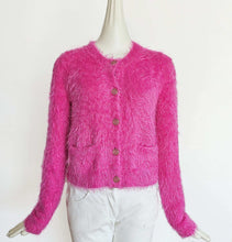 GUCCI PINK BRUSHED WOOL CARDIGAN (M)