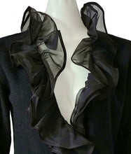 GIAMBATTISTA VALLI BLACK RUFFLE DOUBLE BREAST CARDIGAN (40)