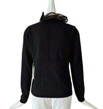 GIAMBATTISTA VALLI BLACK RUFFLE DOUBLE BREAST CARDIGAN (40)