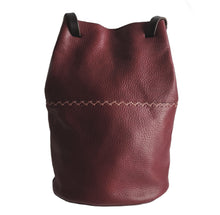 HENRY BEGUELIN RED DRAWSTRING LEATHER BUCKET BAG