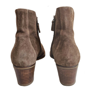 HENRY CUIR BROWN SUEDE BOOTIES (37)