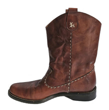 HENRY CUIR BROWN LEATHER CRETA COWBOY BOOTS (37)