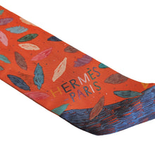HERMES ORANGE CHACUN FAIT SON NID SILK TWILLY SCARF