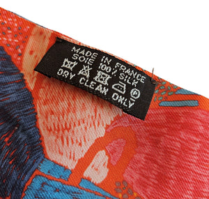 HERMES ORANGE CHACUN FAIT SON NID SILK TWILLY SCARF