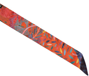 HERMES ORANGE CHACUN FAIT SON NID SILK TWILLY SCARF