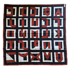 HERMES LETTRES AU CARRE 90 SILK SCARF